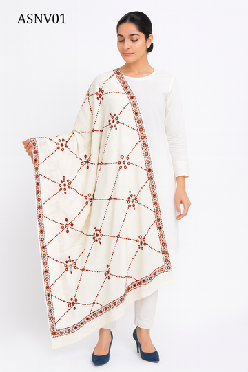 Summer Crinkle Artificial Miror Embroidered Chaddar